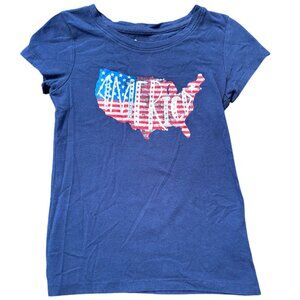 Circo girl's patriotic navy blue America flag USA T-Shirt sz XS (4/5)